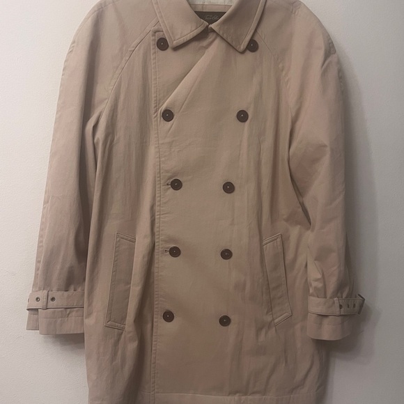 Tasso Elba Tan Double-Breasted Trench Coat - Picture 3 of 16